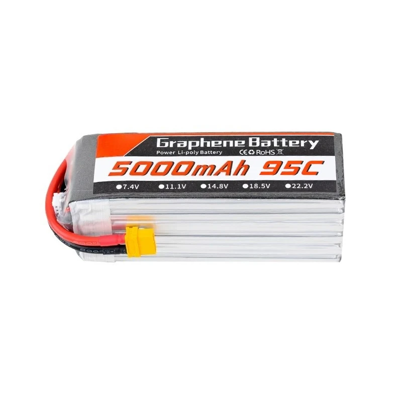 แบตเตอรี่ลิโพกราฟีน 6S 22.2V 5 - 6S Lipo Battery 22.2V 5000Mah บทวิจารณ์และราคา