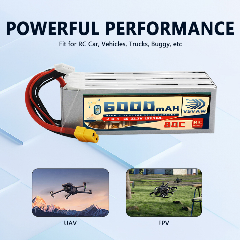 แบตเตอรี่ VSVAW 6S Lipo 6000mA - 6S Lipo Battery 22.2V 5000Mah บทวิจารณ์และราคา