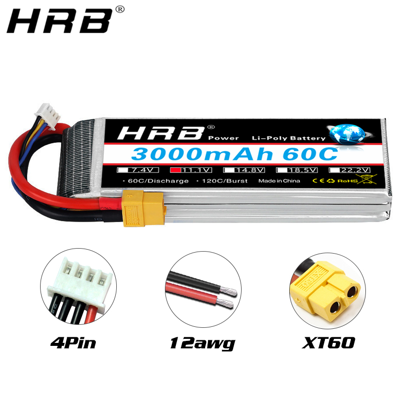 แบตเตอรี่ลิโพ HRB 2S 3S 4S 6S  - 4S Lipo Battery 14.8V 6000Mah บทวิจารณ์และราคา