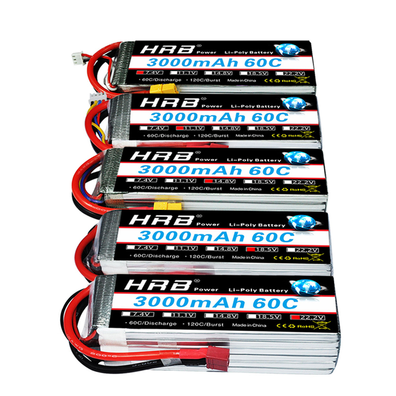แบตเตอรี่ลิโพ HRB 2S 3S 4S 6S  - 4S Lipo Battery 14.8V 6000Mah บทวิจารณ์และราคา