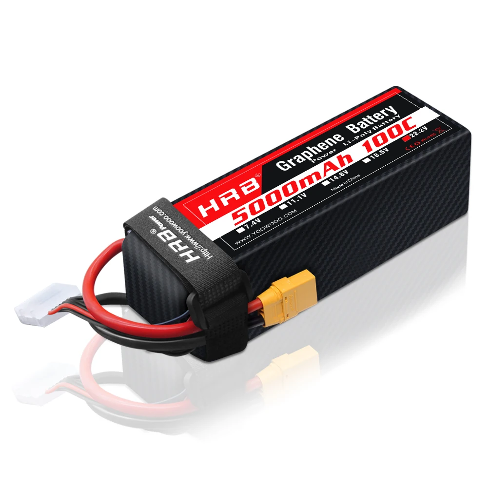 แบตเตอรี่กราฟีน 1 ชิ้น HRB 22. - 6S Lipo Battery 22.2V 5000Mah บทวิจารณ์และราคา